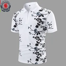 Мужские поло в пола Fredd Marshall Fashion Floral Print Рубашка Polo Men Men Summer Casual с коротким рукавом воротнич