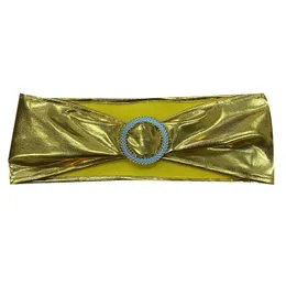 Schärpen, 10/50 Stück, Metallic-Gold, Silber, Stretch-Spandex, Stuhlschärpen, Band, Hochzeitsstuhl, Schleife, Knoten, Krawatte für Hotelbankett-Dekoration