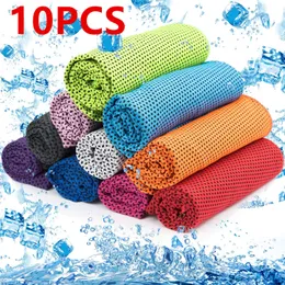 Plaj Aksesuarları 10 Pack Soğutma Havlu Egzersiz Boyun Mikrofiber Yumuşak Nefes Alabilir Soğuk Spor Yoga Spor Salonu Açık Mekan 230617