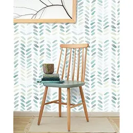 Wall Stickers Green and White Peel Stick Wallpaper Boho Contact Paper Leaf SelfAdhesive Removable Herringbone 230617