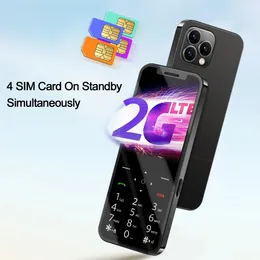 Oryginalne sojowe A6 Quad Band GSM Quad 4 SIM Karta SIM na gotowości odblokowany mini telefon komórkowy 2.4 "Wyświetlacz Tylny aparat 1200 mAh FM Radio Latarka