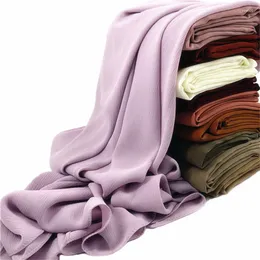 Scarves Big Size Crinkle Chiffon Hijabs For Woman Pleated Scarf Hijab Hood Women Shawls High Quality Muslim Headband Wraps Turbans