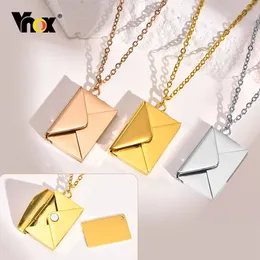 Colares com Pingente Vnox Colares de Envelope da Moda para Mulheres Meninas Jóias Cor Dourada Aço Inoxidável Colar com Pingente de Email Presentes de Lembrança 230617