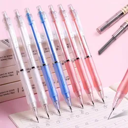 2pcs Automatic Mechanical Pencil With Eraser 0.5/0.7 Mm Auto Feed Retractable Writing Pencils School Stationery Supplies