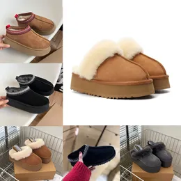 Designer Australian Platform Slipper Tazz Tasman Shoes Australia Snow Boot Winter Women Men Suede Thick Sole Chestnut Platform Booties