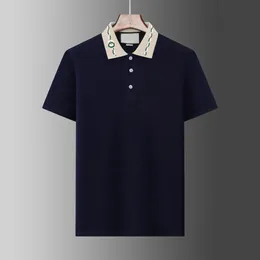 2024 Sommermarke Kleidung Luxusdesigner Polo Shirts Herren lässig Polo Fashion Schlange Bienendruck Sticker T -Shirt High Street Herren Polos