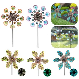 Garden Decorations Peacock Tail Garden Wind Rotator Handicrafts Iron Art Decorative Stakes Pinwheels Lawn Ornament Home Decor for Courtyard Patio 230617