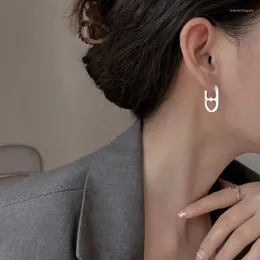 Kolczyki obręcze Srebrne kolory puste podwójne serca dla kobiet w stylu Korean Design Ear Buckle Korea Fashion Jewelry Akcesoria