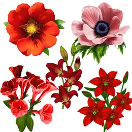 Wall Stickers Three Ratels QCF135 Beautiful Festive Red Bouquet Holiday Decoration Gift Decal Room Sticker