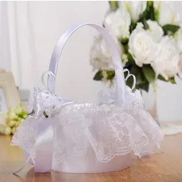 TOP LACE Satin Chrysantemum Girls Flowers Basket Wedding Flower Girl Kosz w zachodniej ceremonii