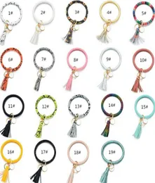 Tassels Keyring Bracelets 파티 선물 Gifts Wristlet Keychain Bracelet Circle Key Ring Bangle 패션 체인 Multi Colors9344336