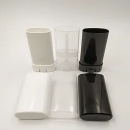 500pcs/lot 15ml/15g boş plastik oval ruj kabı beyaz siyah berrak dudak tüpleri DIY RTPOE için kapaklı deodorant kabı