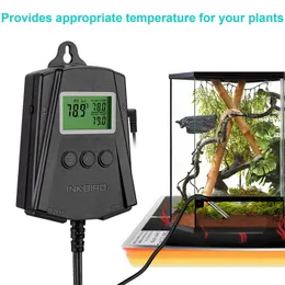 홈 정원 묘목 가열 매트 파충류 히터 온도 조절기를위한 알람이있는 제품 잉크 버드 온도 저하제 WiFi 온도 컨트롤러