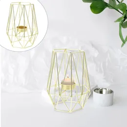 Ljushållare geometriska teealight innehavare dekorativ dekor metall för