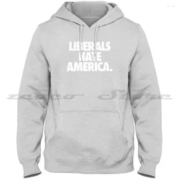 Men's Hoodies Liberals Hate America. Fashion High-Quality Long Sleeve Sweatshirt America Politics Suck Antifa Hillary Cl