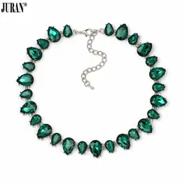 Pendant Necklaces 4 Colors Luxury Crystal Collar Choker Necklace Classic Elegant Glass Torques Necklace JURAN Fashion Jewelry 230617