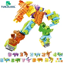 Transformation Toys Robots 0-9 Nummer Animal Dinosaur Warrior Deformation Action Figures Transformation Robot Toys For Block Brinquedos 230617