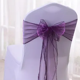 Telai 50/100 pz/set Organza Telai per sedie di alta qualità Sedia da matrimonio Copertura nodo Decorazione Fiocco Cintura Cravatte per matrimoni Praty Banchetto