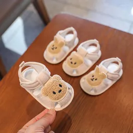 First Walkers Cute Bear Baby Sandals Infant Boys Girls Soft Sole Walking Shoes Fall Spring Summer For 0-18M Toddlers