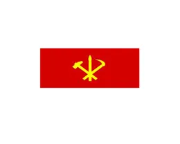 Kuzey Kore Hammer Orak bayrağı 3x5 ft 90x150cm Çift dikiş 100d Polyester Festival Hediyesi Kapalı Açık Basılı Satış 7335496