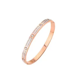 Designer de marca Carter estrela Full Sky Duas fileiras de pulseiras de diamante masculas e mulheres moda nova pulseira titânio aço rosa ouro com logotipo 4nc5