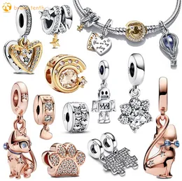 Prata esterlina 925 para pandora charms contas autênticas pingente feminino pulseiras contas nova coleção Galaxy Cat Charm