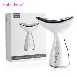 Face Care Devices Hello Face Neck Beauty Device Neck Massage LED Pon Therapy Ion Introduction Skin Tighten Reduce Double Chin Skin Care Tools 230617