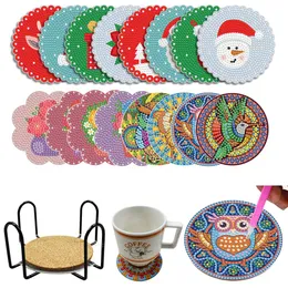 غرزة DIY Diamond Painting Coaster Custer Pad Animal Mandala Diamond Diamond Disters Coasters Table Decor