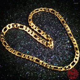 Ketten Tieeyiny 18 Karat Gold 8 mm flache Halskette Kette für Männer Frauen Modeschmuck Großhandel