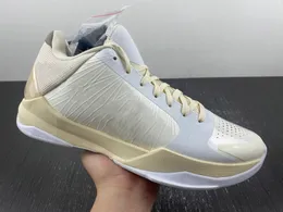 Samarbete 5 mens basketbollsdesigner skor ris vit grå modesport zapatos chaussures sneakers utmärkt kvalitet kommer med boxstorlek US7-13