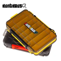 Accessories Hunthouse Fishing Tackle Box 14 Compartments Fish Accessories Bait Lure Hook Boxes Storage Double Sided High Strength