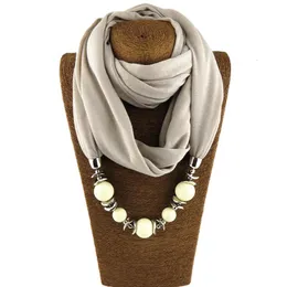 Hänge halsband modedesigner halsduk etnisk chiffong solid krage tofs underbara pärlstavhängare smycken halsband halsduk kvinnor sjal halsdukar 230617