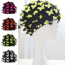 Cuffie da nuoto Nuoto da donna Elegante retrò Nuoto con farfalle Perle Decor per capelli lunghi Le donne mantengono i capelli asciutti 230617