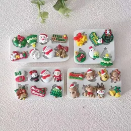 Moldes de cozimento Presente de Natal Decoração de bolo Árvore de Papai Noel Molde de silicone Fondant Ferramenta para doces de chocolate Faça você mesmo Biscoito macio