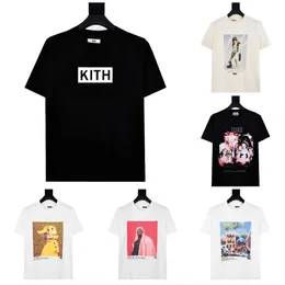 Herr tshirts kith tshirt designer män toppar kvinnor avslappnade korta ärmar tee vintage modekläder tees outwear tee topp överdimensionera man shorts ya