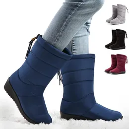 Boots 2023 Winter Snow For Women Casual Shoe Platform Female Warm Plush Lightweight Mid-calf Ladies Botas Mujer