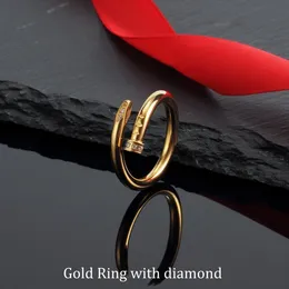 Gold Diamond Nail Ring Designer Jewlery Star Rings Mens Love H Ring Engagement for Women Dhgates Par Hearts Bohemian rostfritt stål 18K Guldpläterad bröllopspresent