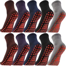 Sports Socks 10 Pairs Trampoline socks Non-slip Grip Socks Yoga Pilates Hospital Socks Cushioned Sole Grip Socks for Men Women Pilates Barre 230617