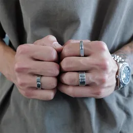 2023 ins ljus lyx cement grå spricka set ring par nisch design titan stål gamla charm smycken