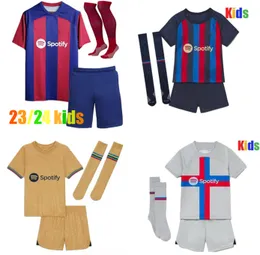 2023 Soccer Jerseys BARCA Boys Camiseta De Futbol LEWANDOWSKI PEDRI ANSU FATI DEST GAVI ADAMA 22/23/24 NEW Football Shirt Kids Kit