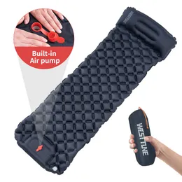 Camp Furniture Outdoor Sleeping Pad For Camping Buildin Pump Uppblåsbar madrass med kuddar Ultralight Air Mat Travel Vandring Backpacking 230617