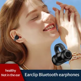 Nytt populärt trådlöst Bluetooth -headset hörlurar Benledning med öronklipp stil svart teknik lång uthållighet för sportörrok
