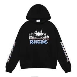 Abbigliamento firmato Felpe da uomo Felpe con cappuccio Small Fashion Rhude Castle Stampa Felpa con cappuccio in spugna di cotone di alta qualità Maglione Fashion Streetwear Pullover 28