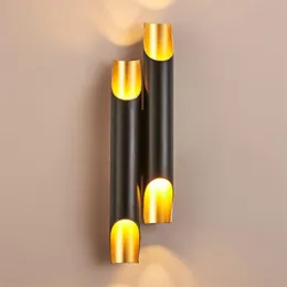 Lámparas de pared de tubo Tubo de baño moderno Luz de pared Sala de estar Dormitorio Blanco Negro Oro Arte LED Sconce Lighting313r