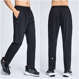 Lu Lu Lemons Men s C Pants Yoga Outfits Men Running Trainer Long Pant Sport Summer Summerable Trousers Vuxna sportkläder Gym Övning Elastisk fiess slitage