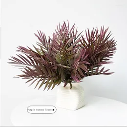 Decorative Flowers Simulated Banana Leaves Green Plants Potted Small Leafy Home Decoration Desktop