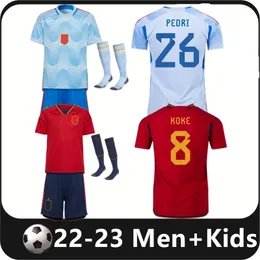 2023 Espana Morata Pedri Gavi Soccer Jerseys Asensio Carvajal Merino Fabian Camisetas de Futbol yeremy ansu fati olmo joselu Rodrigo Football Shirts Men Kids Kit
