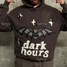 Mens Hoodies Sweatshirts High Quality Bat Foaming Print Streetwear Large Teen Sweatshirt Harajuku Y2K Clothes Top Homie Hoodie Men Klädtrakt 230619