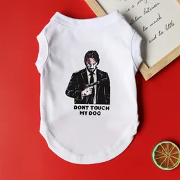 Abbigliamento per cani John Wick Don't Touch My Summer Puppy Singoletto Vestiti Cotone Piccolo Medio Chihuahua Frenchie Yorkie Divertente Gilet Streetwear 230619