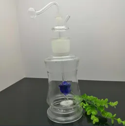 Pipas de vidrio para fumar Fabricación de bongs soplados a mano Súper boca grande Filtro de vidrio de rosa Botella de humo de agua